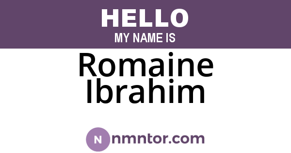 Romaine Ibrahim