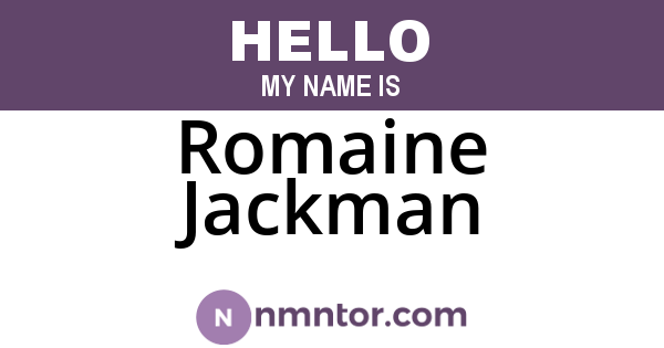 Romaine Jackman
