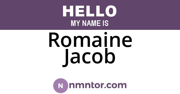 Romaine Jacob