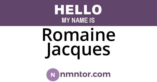 Romaine Jacques