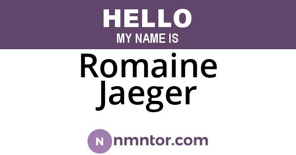 Romaine Jaeger