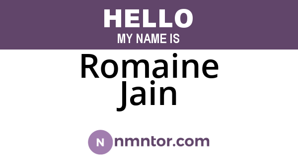 Romaine Jain