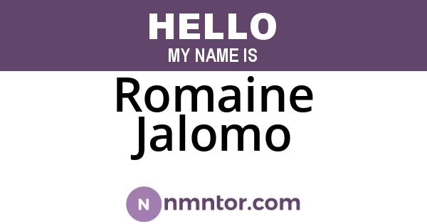 Romaine Jalomo