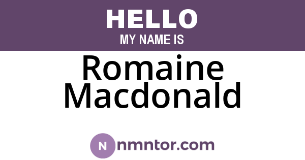 Romaine Macdonald