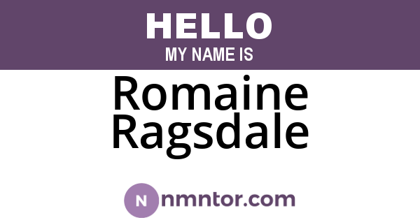Romaine Ragsdale