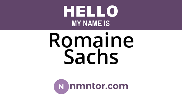 Romaine Sachs
