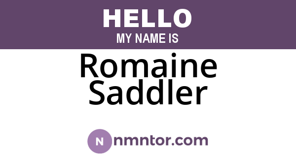 Romaine Saddler