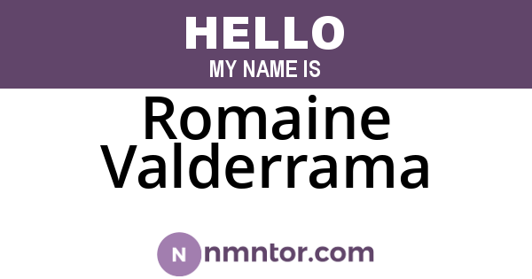Romaine Valderrama
