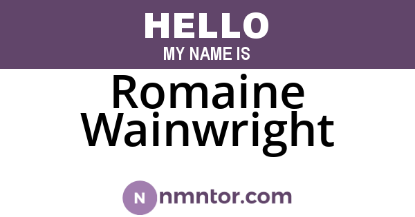 Romaine Wainwright