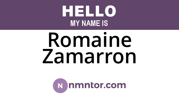 Romaine Zamarron