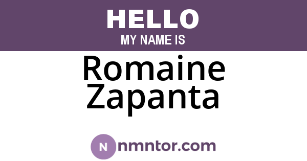 Romaine Zapanta