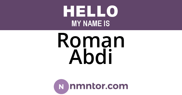Roman Abdi