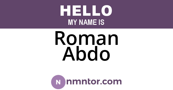 Roman Abdo