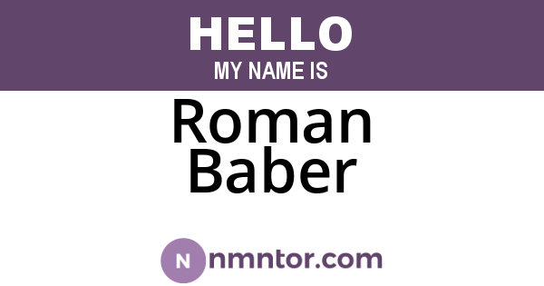 Roman Baber