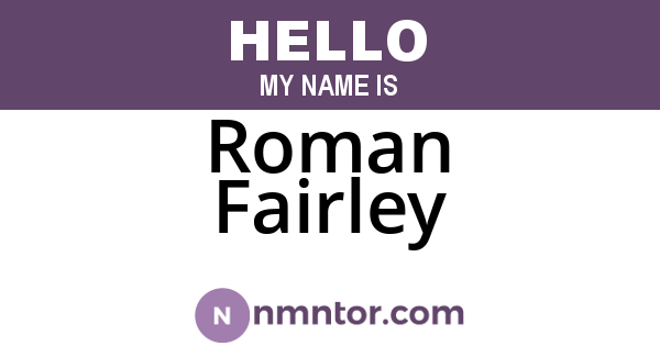 Roman Fairley