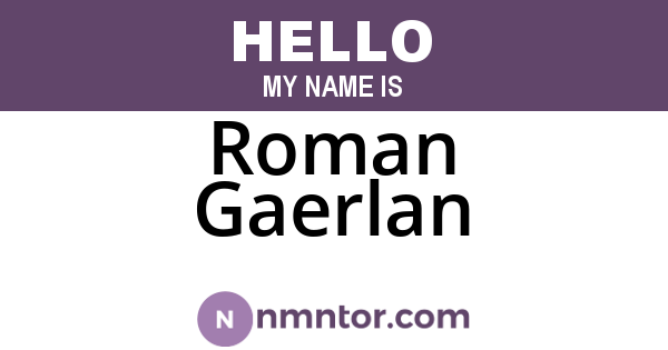 Roman Gaerlan