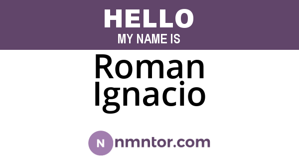 Roman Ignacio