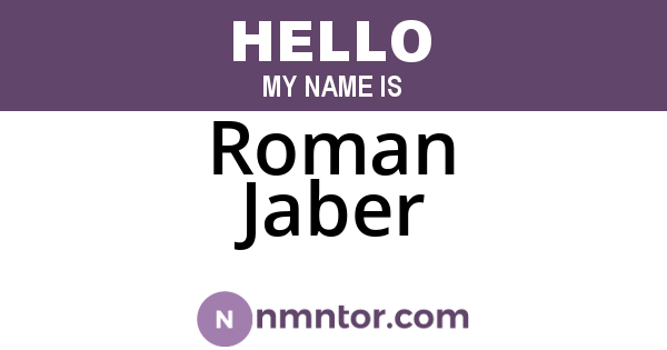 Roman Jaber