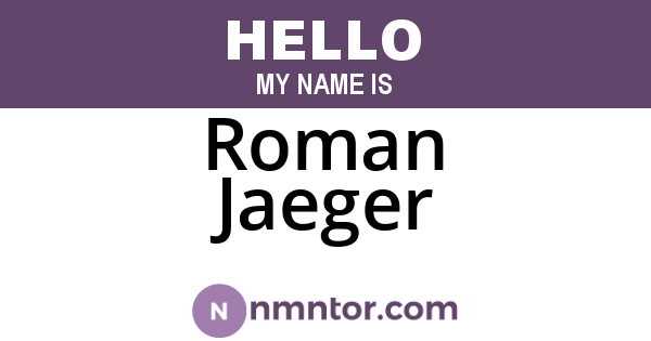 Roman Jaeger