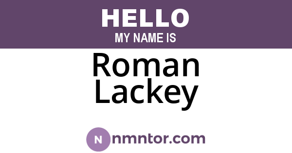 Roman Lackey