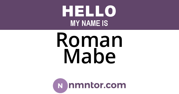 Roman Mabe