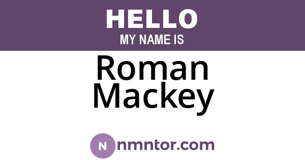 Roman Mackey