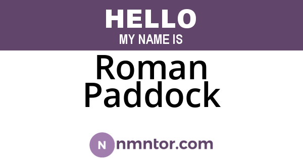 Roman Paddock