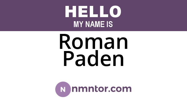 Roman Paden