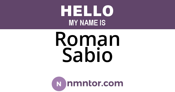 Roman Sabio