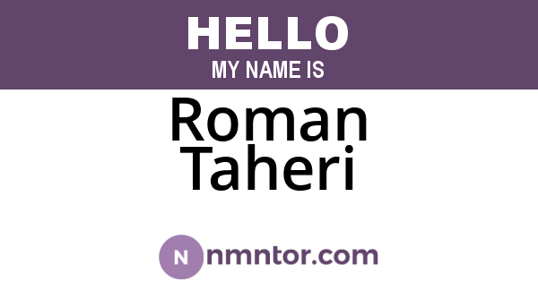 Roman Taheri