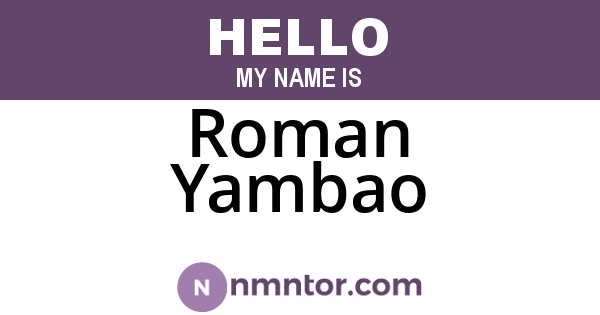 Roman Yambao
