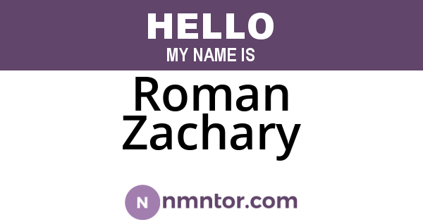 Roman Zachary