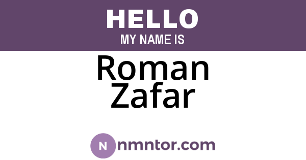 Roman Zafar