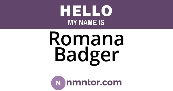 Romana Badger