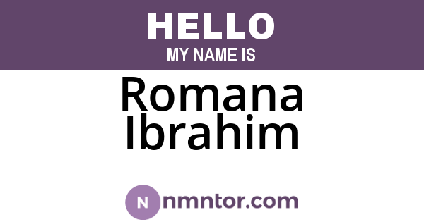 Romana Ibrahim