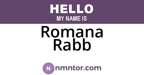 Romana Rabb
