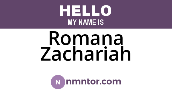 Romana Zachariah