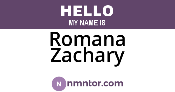 Romana Zachary