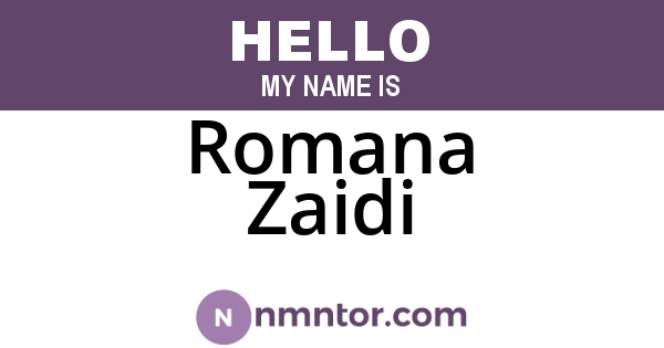 Romana Zaidi