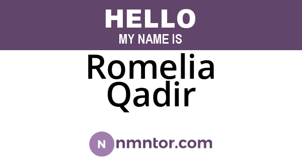 Romelia Qadir