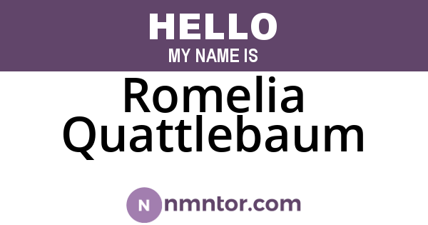 Romelia Quattlebaum