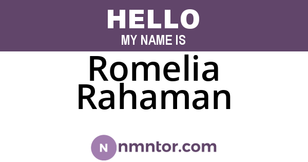 Romelia Rahaman