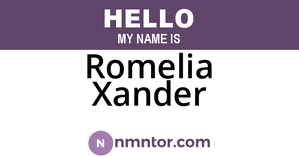 Romelia Xander