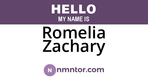 Romelia Zachary