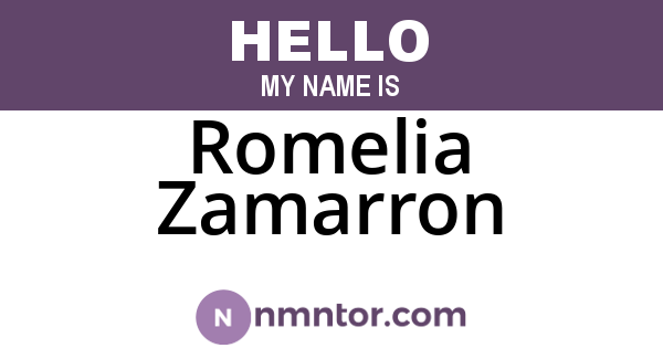 Romelia Zamarron