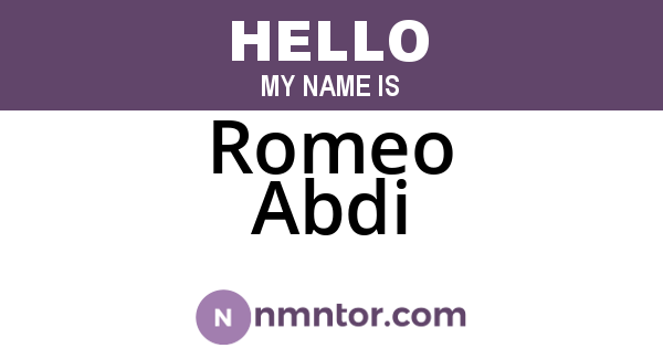 Romeo Abdi