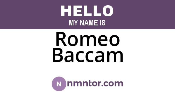 Romeo Baccam