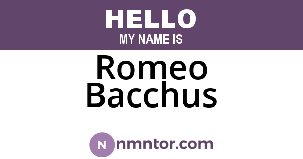 Romeo Bacchus