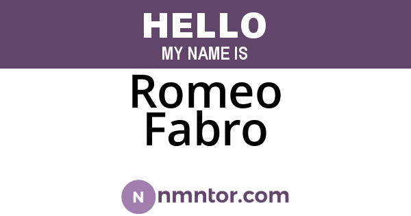 Romeo Fabro