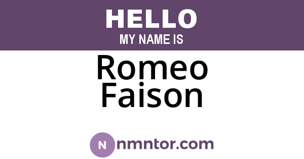 Romeo Faison